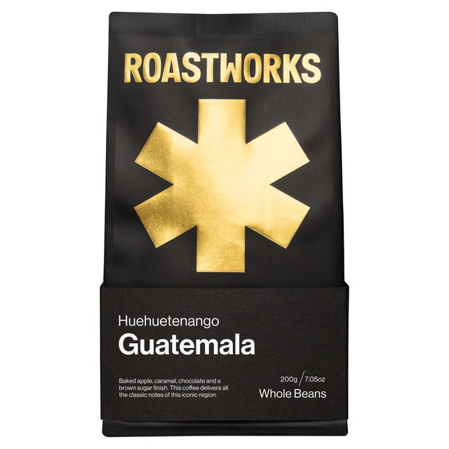 Roastworks Guatemala whole bean coffee 200g, imported from the UK