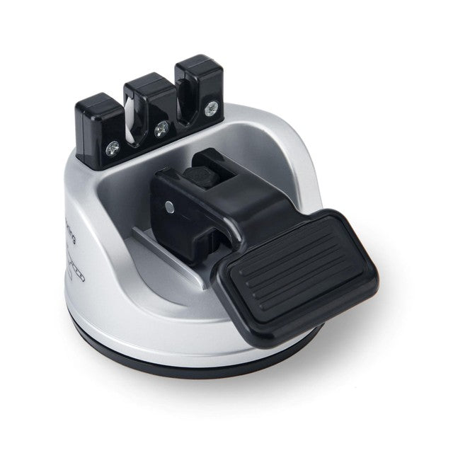 MasterClass knife sharpener in silver, gift boxed, 6x6x7 cm, imported from the UK
