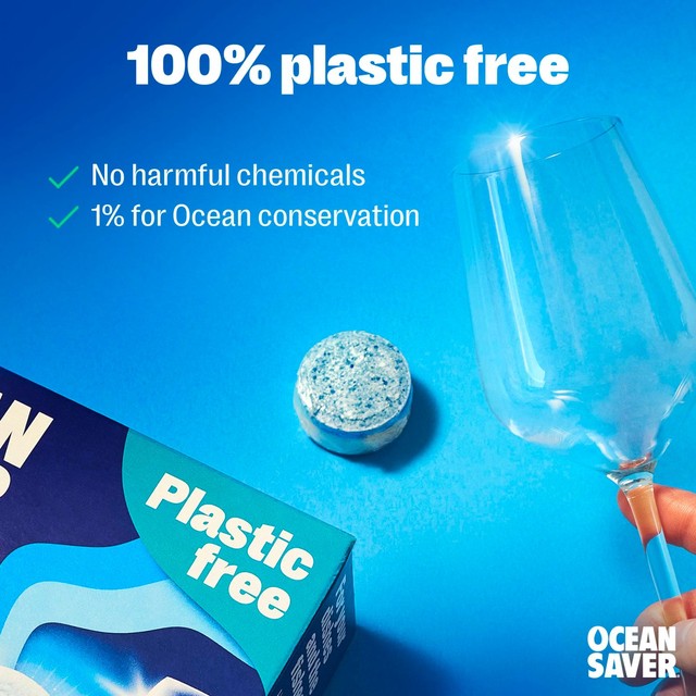 OceanSaver Plastic Free Dishwasher Tablets 30 Pack, imported from the UK