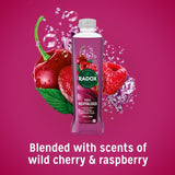 Radox Feel Revitalised bath soak with wild cherry and raspberry scent 500ml, imported from the UK