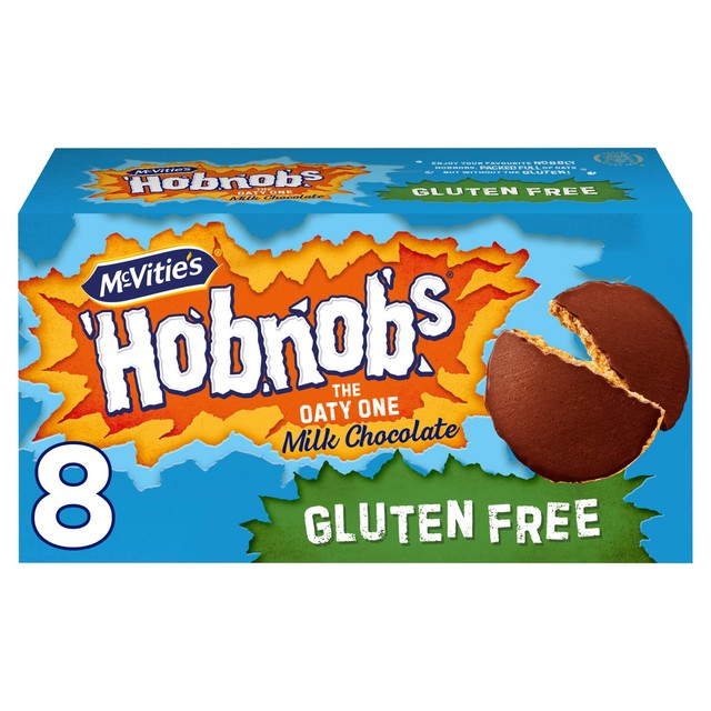 McVitie's Gluten Free Hobnobs Milk Chocolate Biscuits 150g, imported from the UK