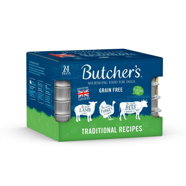Butcher's dog food trays mixed varieties 24x150g - British product