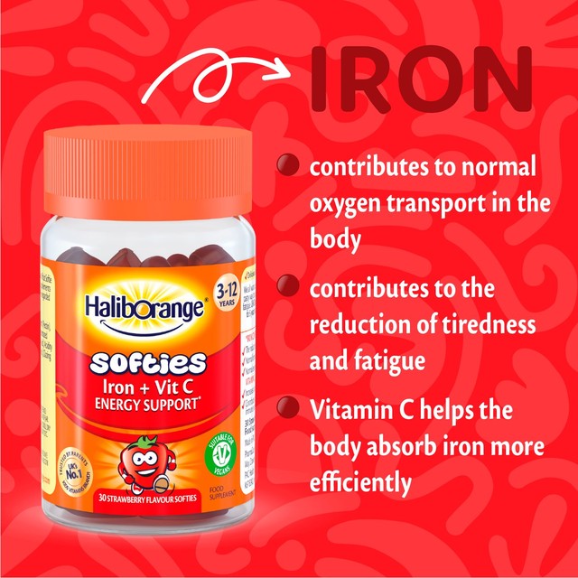 Haliborange strawberry vitamin gummies for kids 30 softies, UK version