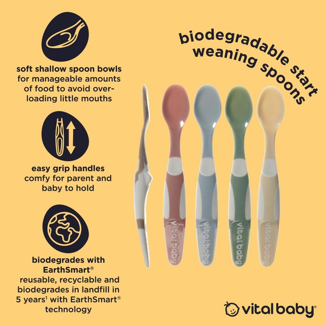 Vital Baby weaning spoons natural 5pk (British brand)