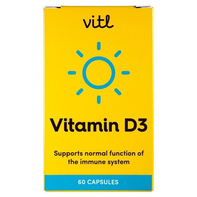 Vitl Vitamin D3 1000iu softgel capsules 60g (British brand)