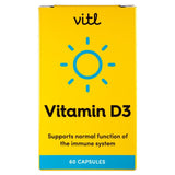 Vitl Vitamin D3 1000iu softgel capsules 60g (British brand)