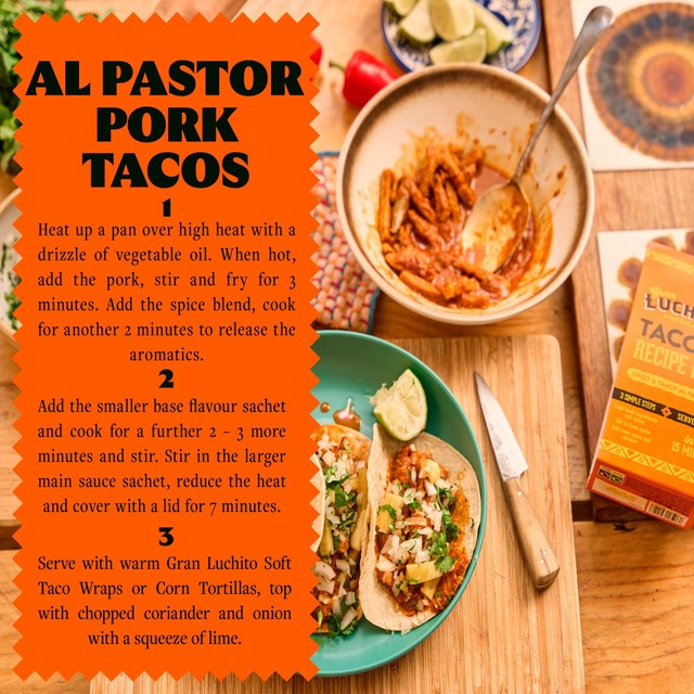 Gran Luchito Sweet & Tangy Easy Al Pastor Taco Recipe Kit 303g, UK version