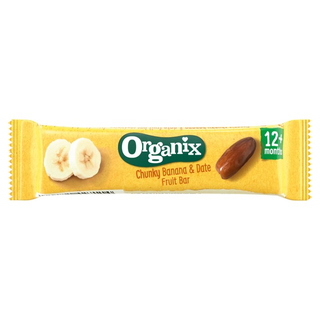 Organix banana and date fruit bars toddler snack multipack 6x17g, imported from the UK