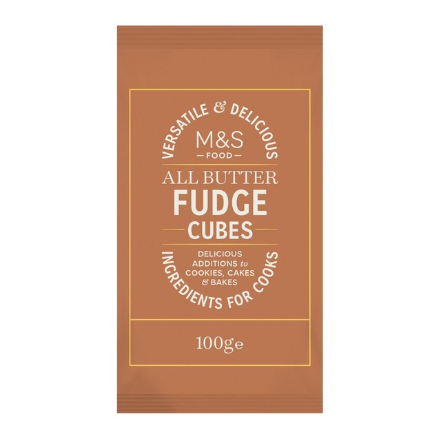 Marks and Spencer All Butter Fudge Cubes 100g, imported from the UK