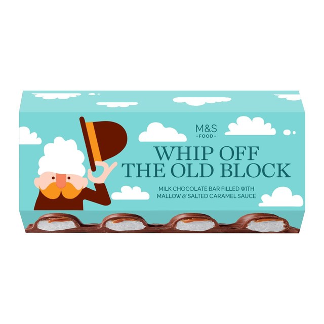 M&S milk chocolate bar with mallow and salted caramel 200g (British brand)
