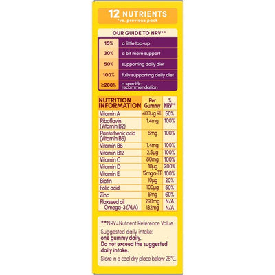 Bassetts Tropical Omega-3 og multivitamin-gummies for barn 7-11 år
