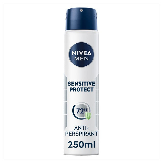 NIVEA MEN Sensitive Protect Anti-Perspirant Spray 250ml, imported from the UK