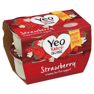 Yeo Valley Økologisk Jordbær Yoghurt Begre Økologisk Yoghurt 4 x 110g