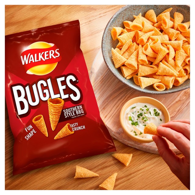 Walkers Bugles Southern Style BBQ corn snacks 110g (British brand)