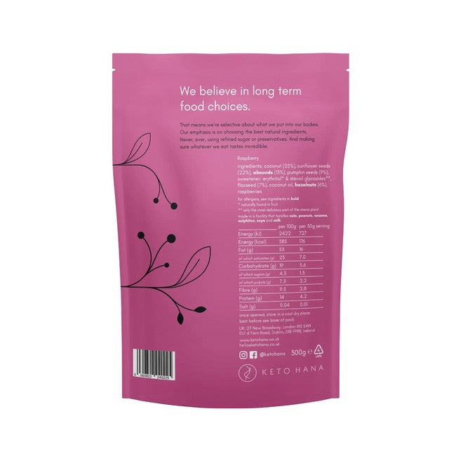 Keto Hana Raspberry Granola 300g, UK version