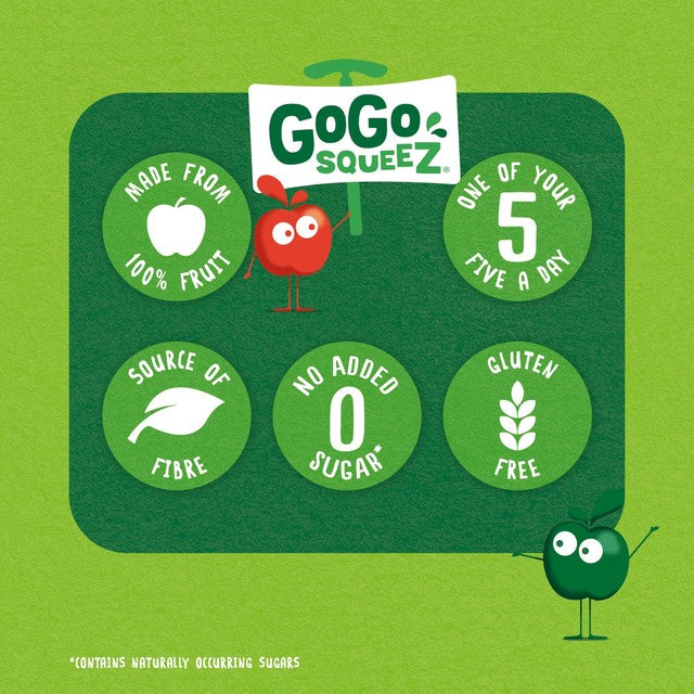 GoGo squeeZ apple fruit smoothie snack 4 x 90g, UK version