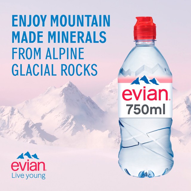 Evian still mineral water 4 x 750ml - British product