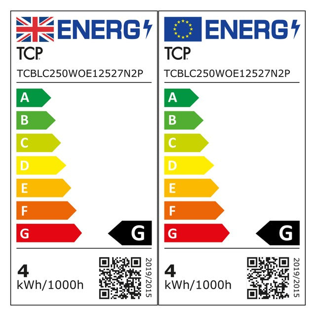 TCP LED candle bulb 250 lumens E14 warm white, UK version