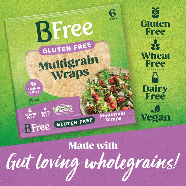 BFree multigrain plain wraps 6 x 42g - British product