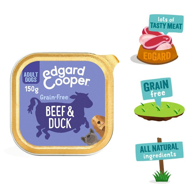 Edgard & Cooper beef and duck wet dog food 150g - British product