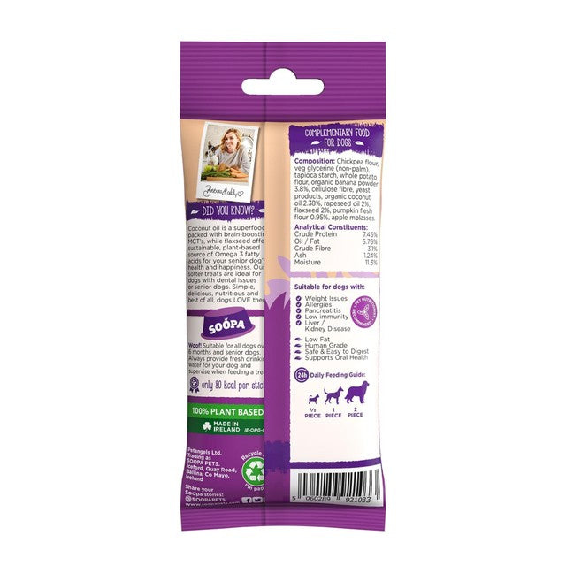 Soopa banana and pumpkin senior dental sticks 100g (British brand)