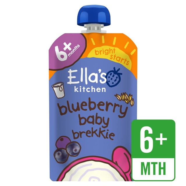Ella's Kitchen blueberry and pear baby breakfast food pouch 100g - British product