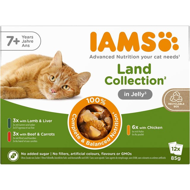 IAMS cat food meat variety mix 12x85g, UK version