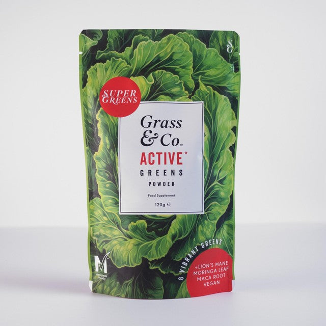 Grass & Co. Active Greens super greens powder 120g, UK version