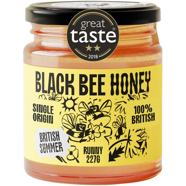 Black Bee British Summer Runny Wildflower Honey 227g - British product