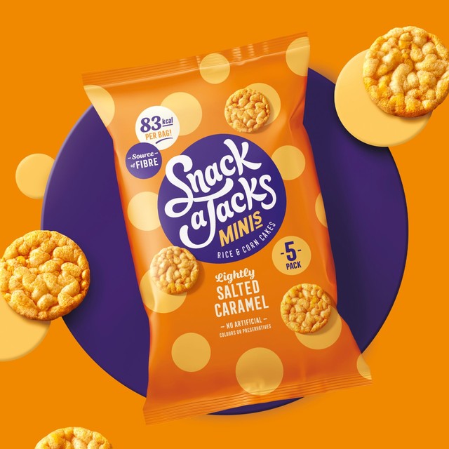 Snack a Jacks salted caramel rice cakes 5x19g, UK version
