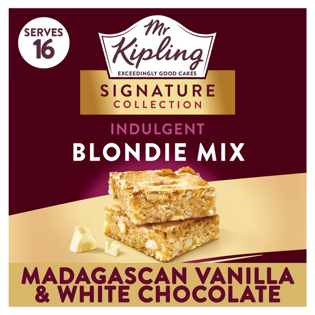 Mr Kipling blondie mix with vanilla and white chocolate - British product