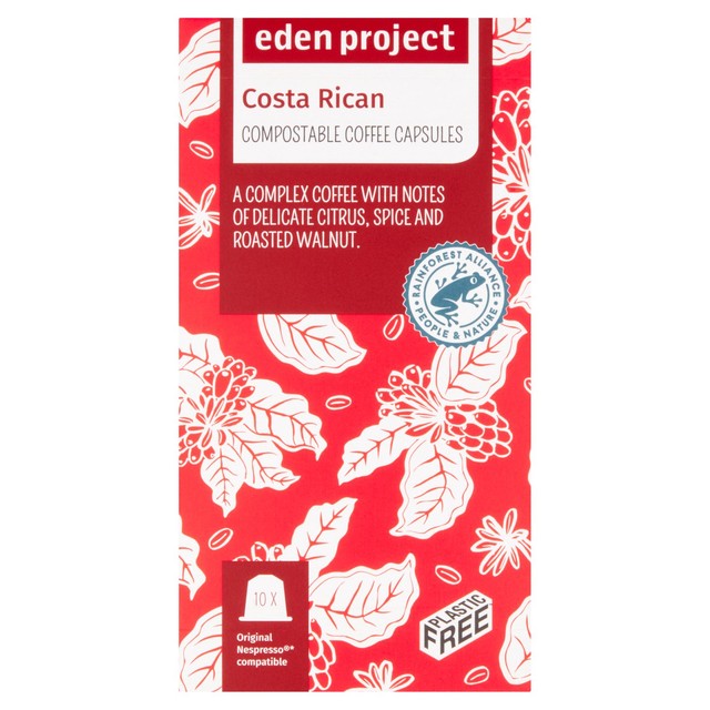 Eden Project Costa Rica coffee capsules 10 per pack - British product