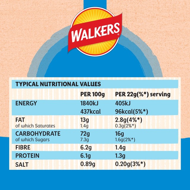 Walkers baked cheese and onion crisps 132g (British brand)