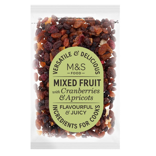 M&S mixed fruit with cranberry and apricot 500g, imported from the UK
