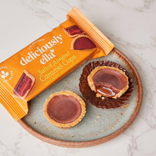 Deliciously Ella salted almond caramel cups 36g - British product