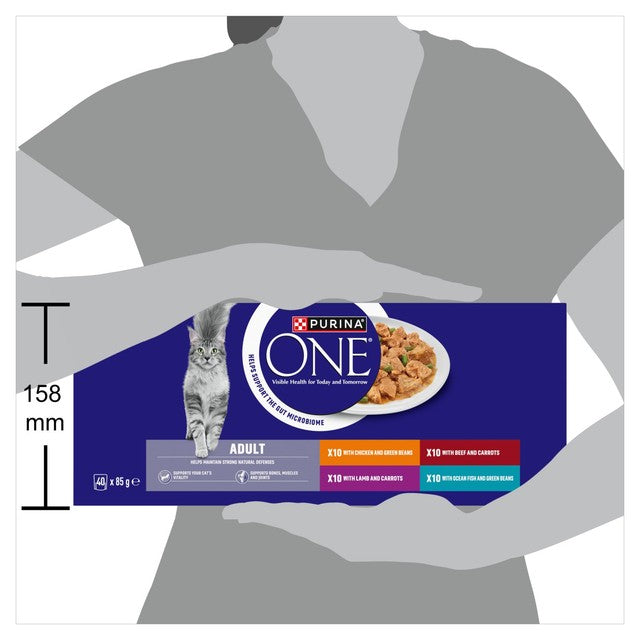 Purina One mini fillets cat food multipack 40x85g, imported from the UK