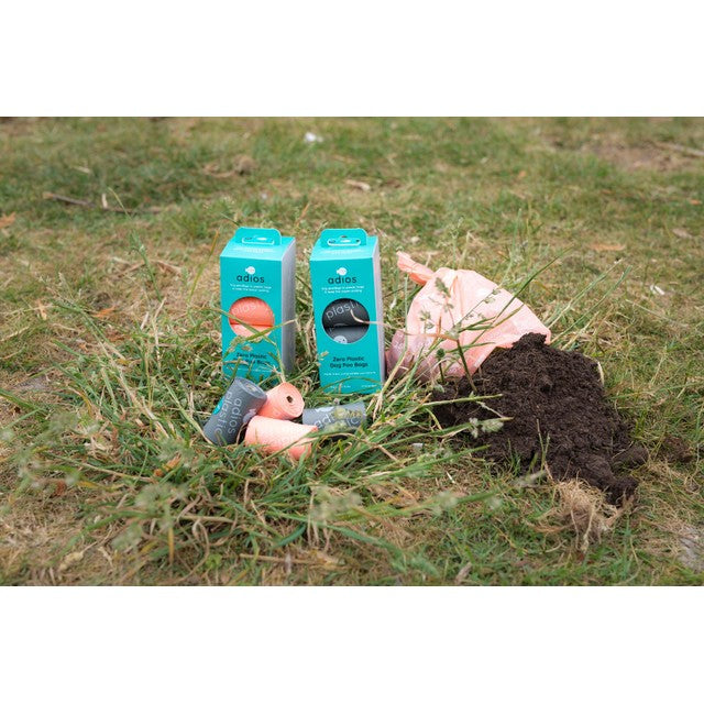 Adios Plastic compostable dog poo bags pink 120 pack - British product