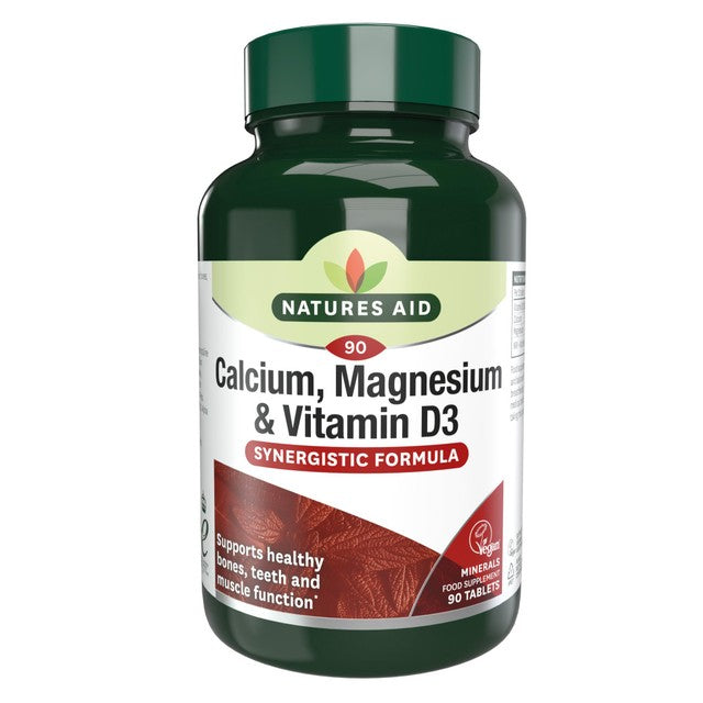 Natures Aid Calcium Magnesium D3 Tablets 90, imported from the UK