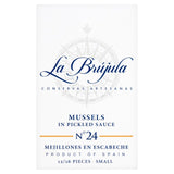 La Brujula mussels in pickled sauce 12/16 pieces small, imported from the UK