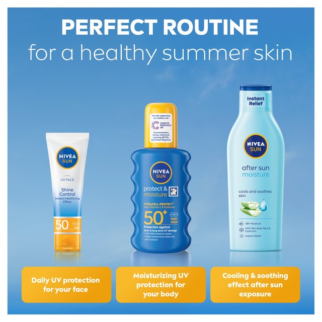 Nivea SPF 50+ sun cream spray 200ml, imported from the UK