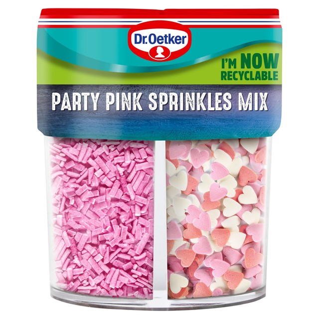 Dr Oetker Party Pink Sprinkles Mix in tub - British brand