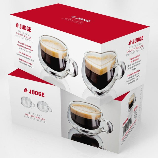 Judge double-walled glass espresso cups set of 2, UK version