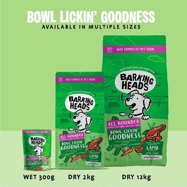 Barking Heads Bowl Lickin' Goodness lamb dry dog food 2kg - British product