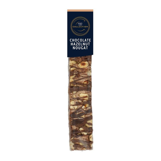 M&S dark chocolate hazelnut nougat bar 100g, imported from the UK