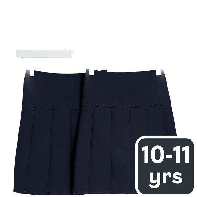 M&S 2-Pack Navy Pleated School Skirt, 10-11 Years, imported from the UK