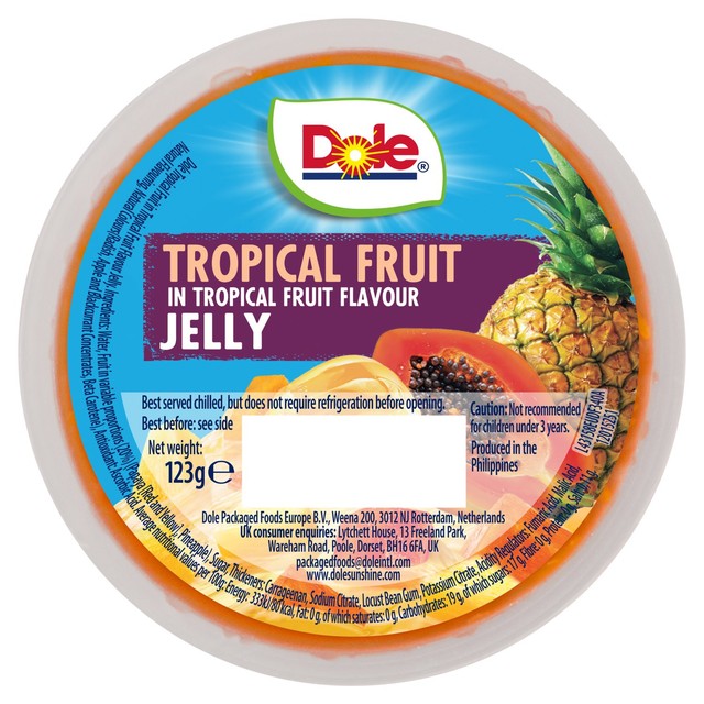 Dole tropical fruit jelly pot 123g - British product