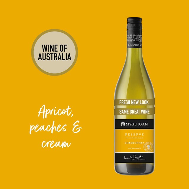 McGuigan Reserve Chardonnay white wine 75cl, imported from the UK