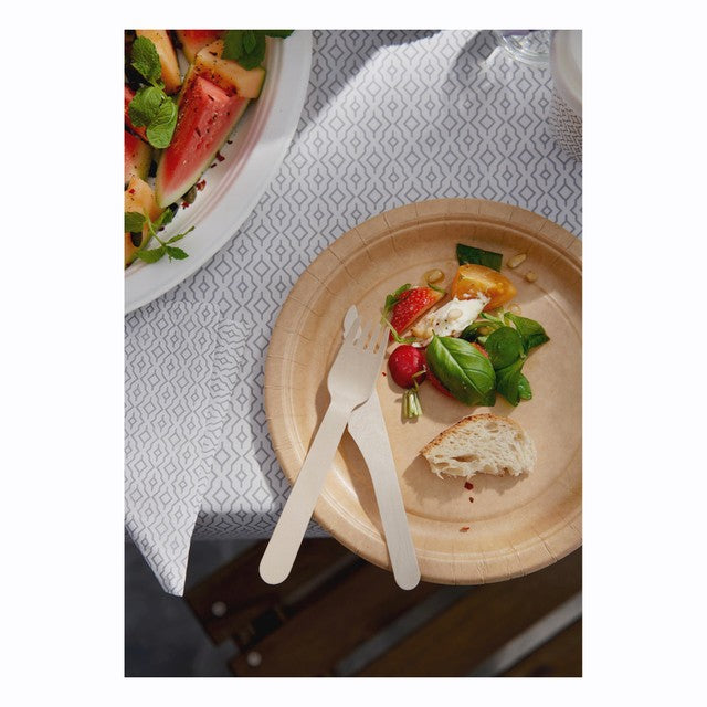 Duni BioPak wooden cutlery set for 6 people - British product
