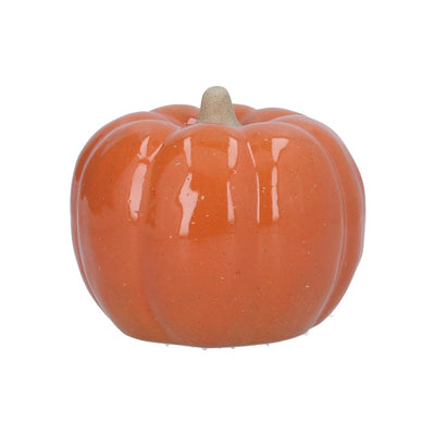 M&S Gisela Graham Orange Earthenware Large Pumpkin Ornament Autumn Halloween Decoration- Buy online at McGrocer