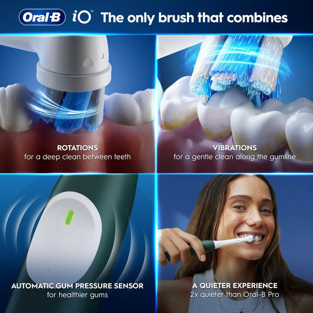 Oral-B iO2 forest green electric toothbrush imported from the UK